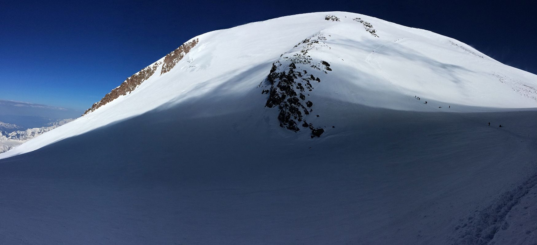 07C Panoramic View Of Mount Elbrus West Summit And Saddle From The End Of The Traverse